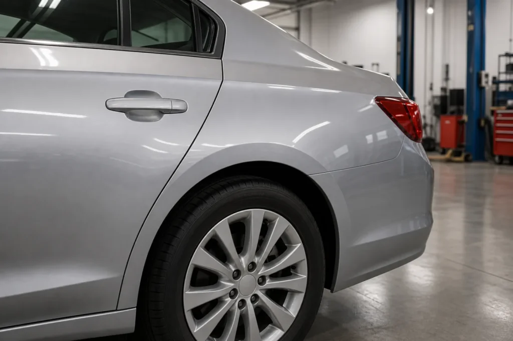 Auto Body Paint Refinish Example, after repair