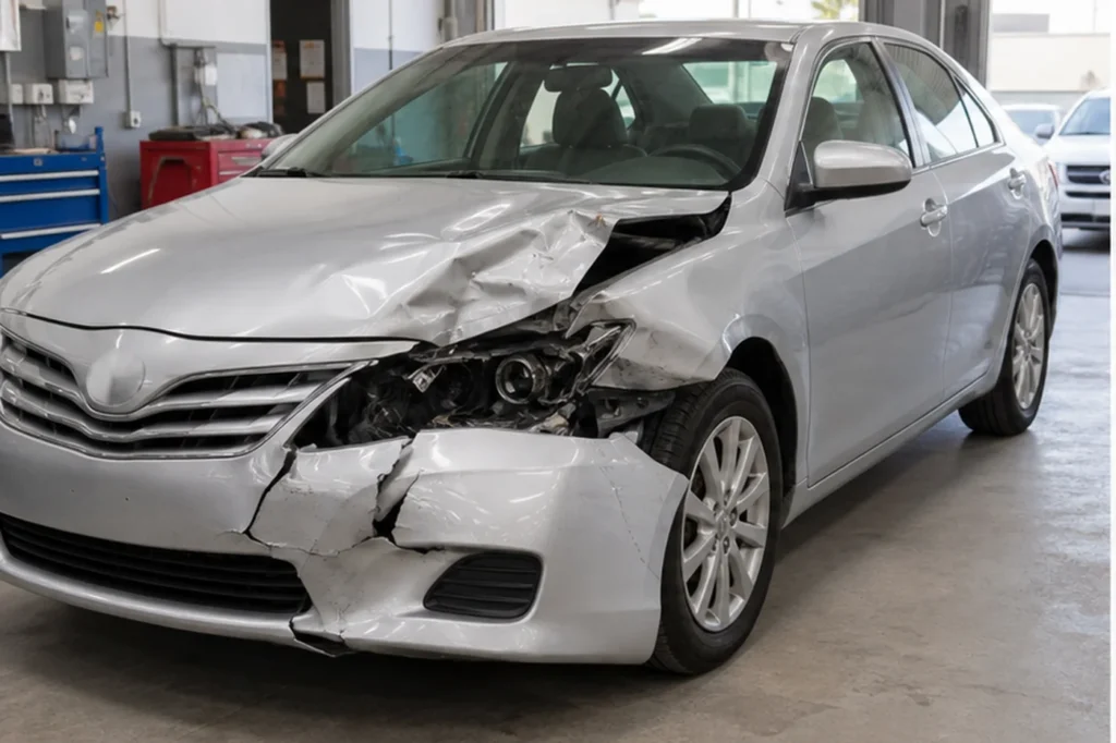 Front Corner Collision Repair, before repair
