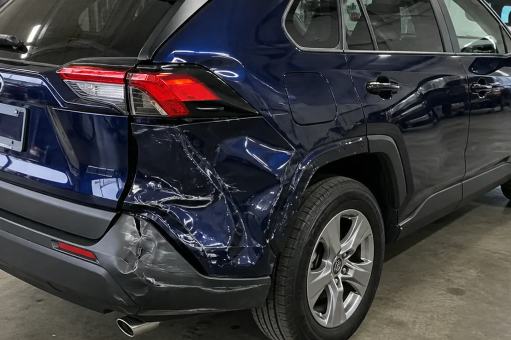 Rear Quarter Collision Repair, before repair