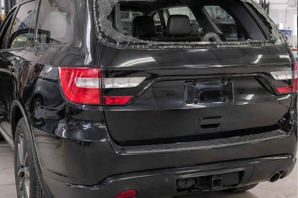 Rear Glass Replacement, before repair