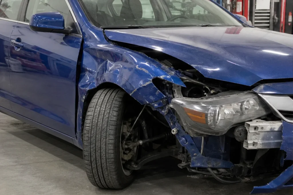 Collision Suspension Repair, before repair