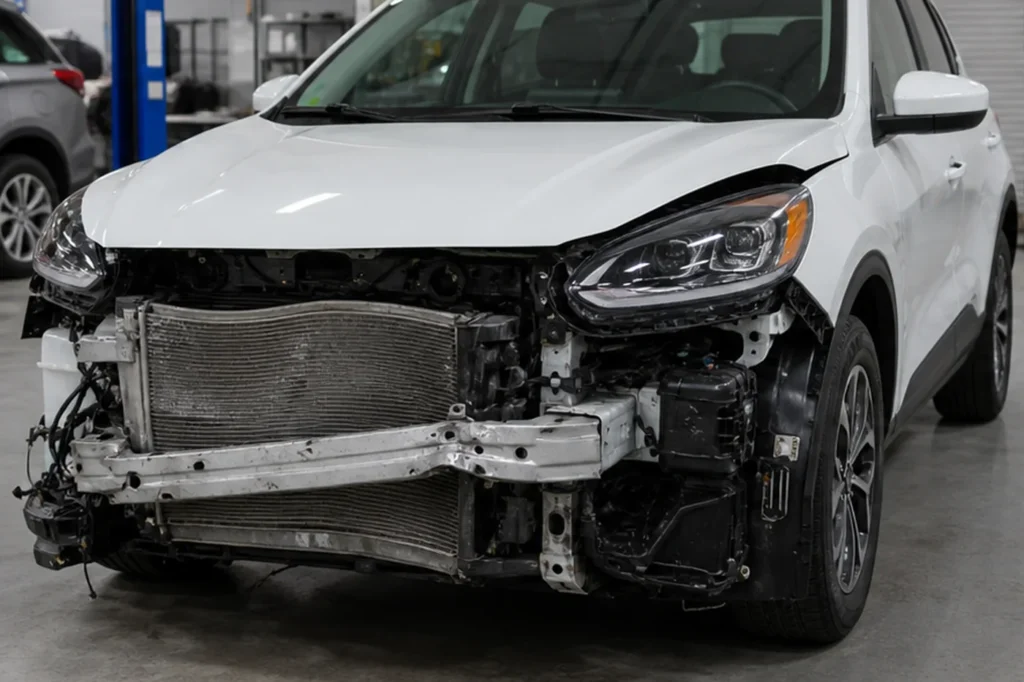 Collision Cooling System Repair, before repair