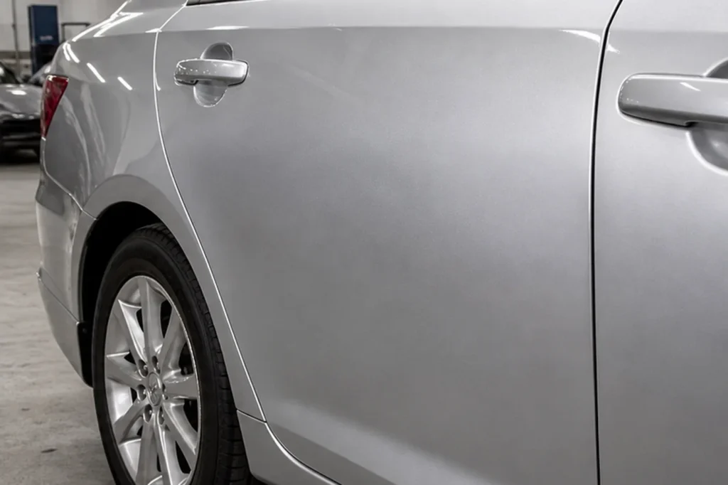 Silver Door Scratch Repair, after repair